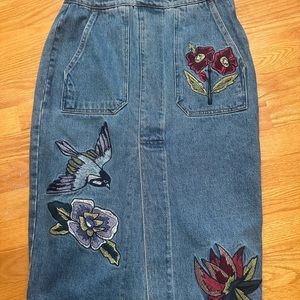 Honey Punch one of a kind denim jean skirt Small